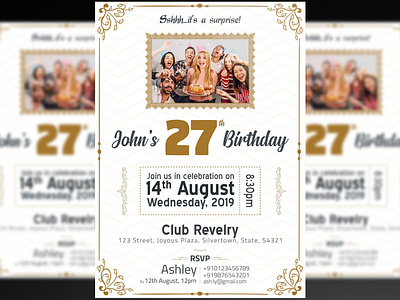 Birthday Invitation Flyer + Social Media Free PSD Template