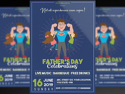 Fathers Day Flyer+ Social Media PSD Template