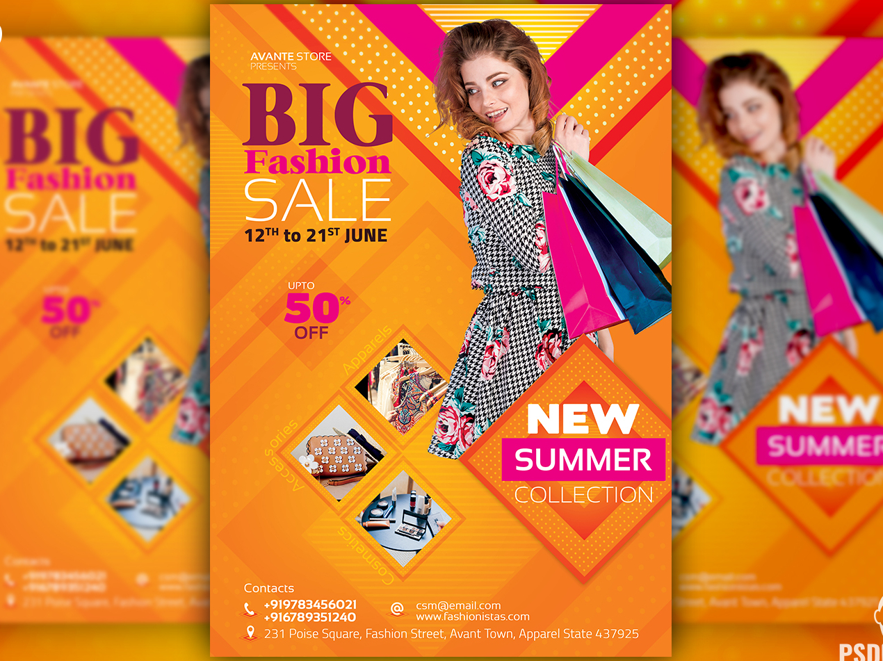 Fashion Sale Flyer + Social Media Free PSD Template by PixelSquad on ...