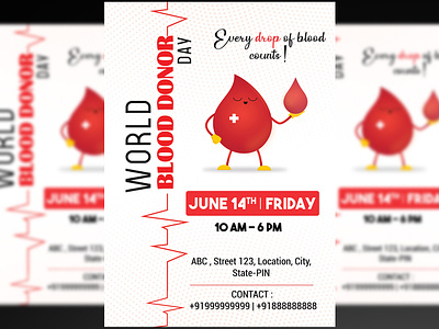 World Blood Donor Day Flyer + Social Media Post PSD