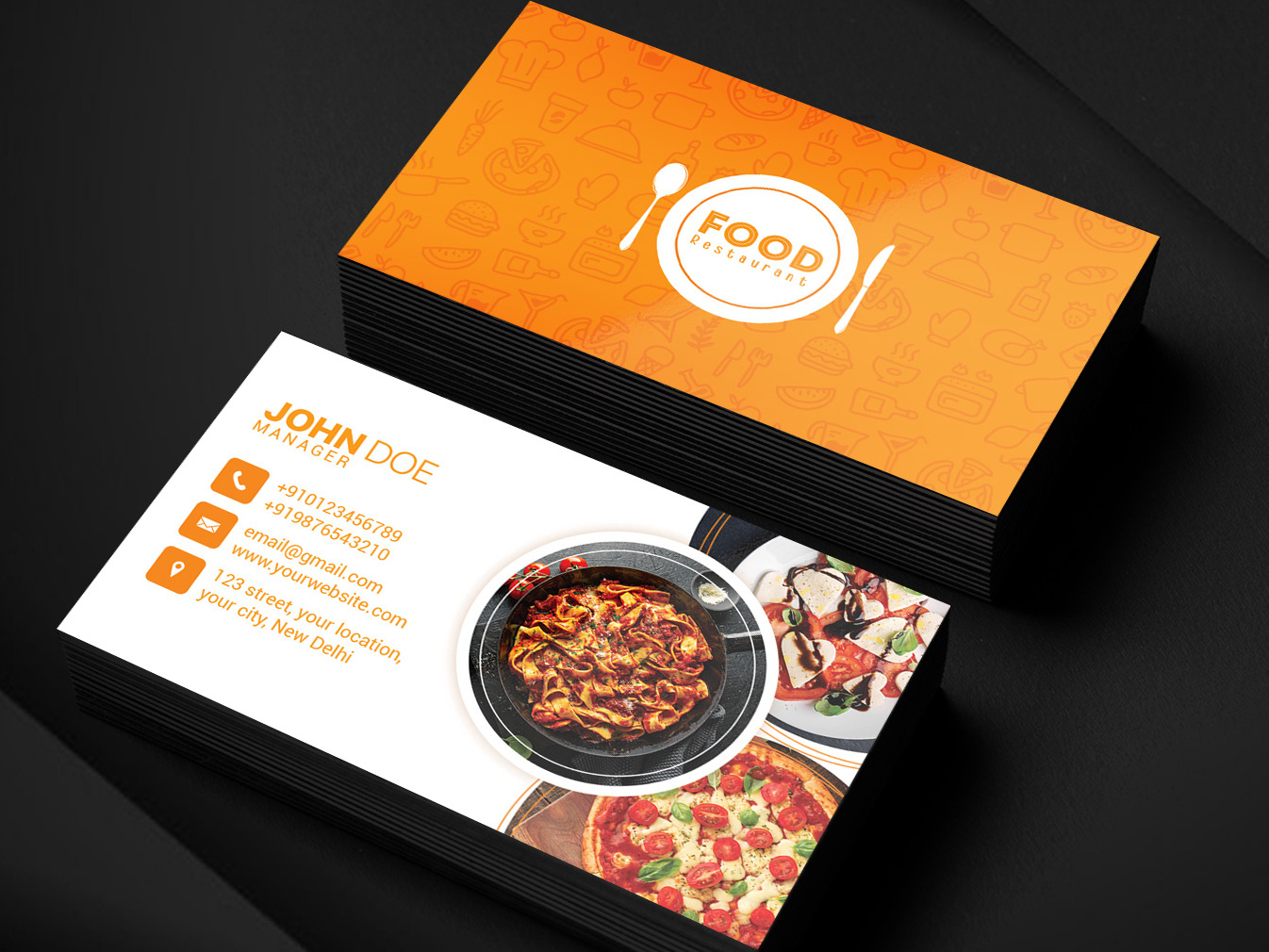 Restaurant Business Cards / Fast Food Restaurant Business Card Template (PSD) / Create your own restaurant and food business cards with free business card design templates and our online business card creator.