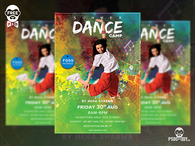 Dance Camp Flyer Free PSD Template