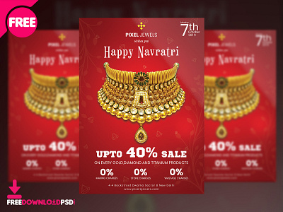 Navratri Sale Flyer Free PSD design flyer flyer design free psd jewellery navratri psd sale