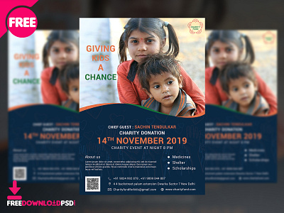 Charity Donation Flyer Free PSD