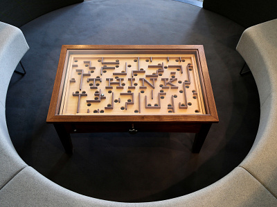 IBM Thinktable art direction carpentry coffee table corporate branding design furniture furniture design ibm puzzle game puzzles