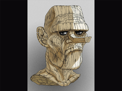 Pinocchio face drawing wood