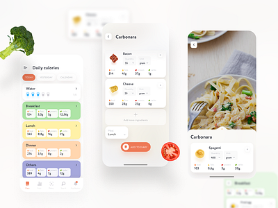 Calorie counter app design ui ui ux ux vector web webdesign