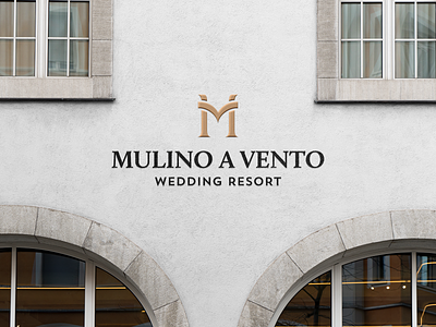 Facade | Mulino a Vento brand branding design facade hotel logo logodesign logomark mark minimal mockup monogram mulino resort vento wedding