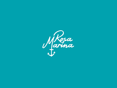 Rosa Marina anchor art brand branding cultural cyan design font logo logodesign logotipo logotype mark minimal sea typography