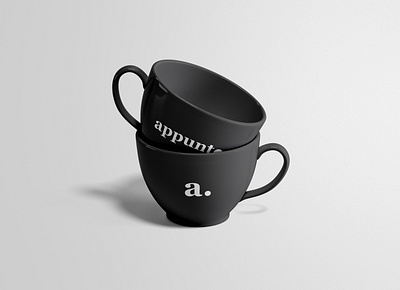 Appunto - Tea Cups black brand brandidentity branding corporate design font identity logo logodesign logotype mark minimal mockup monogram rebrand rebranding stationery teacup typography