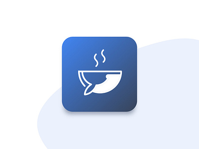 Daily UI Challenge #005 - App Icon app icon blue blue whale challenge accepted coffee dailyui icon