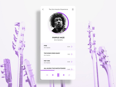Daily UI Challenge #009 - Music Player app challenge accepted daily 100 challenge dailyui design mobile music music app purple ui