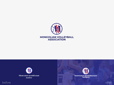 Mongolian Volleyball Association - Rebranding association blue dark blue logo mongolia rebranding redesign vector volleyball volleyball association volleyball logo