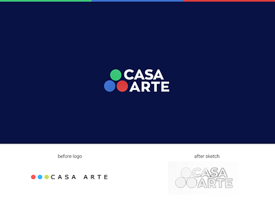Casa Arte - Logo Rebranding blue change background changes green logo logo refresh logodesign logotype rebranding red redesign