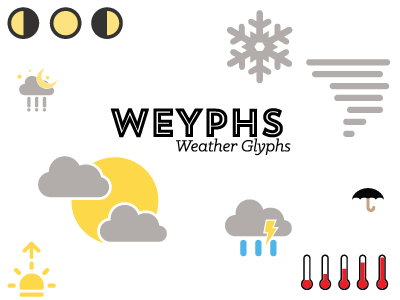 Weyphs climate cloud glyph glyphs icon icons storm temperature weather