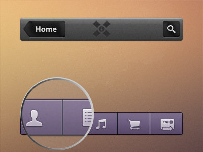 Mobile UI 333 android black glyphs icons ios mobile myriad navigation purple ui