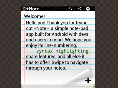 +Note Android App UI android app curl download freebie mobile note notepad page page curl psd ui