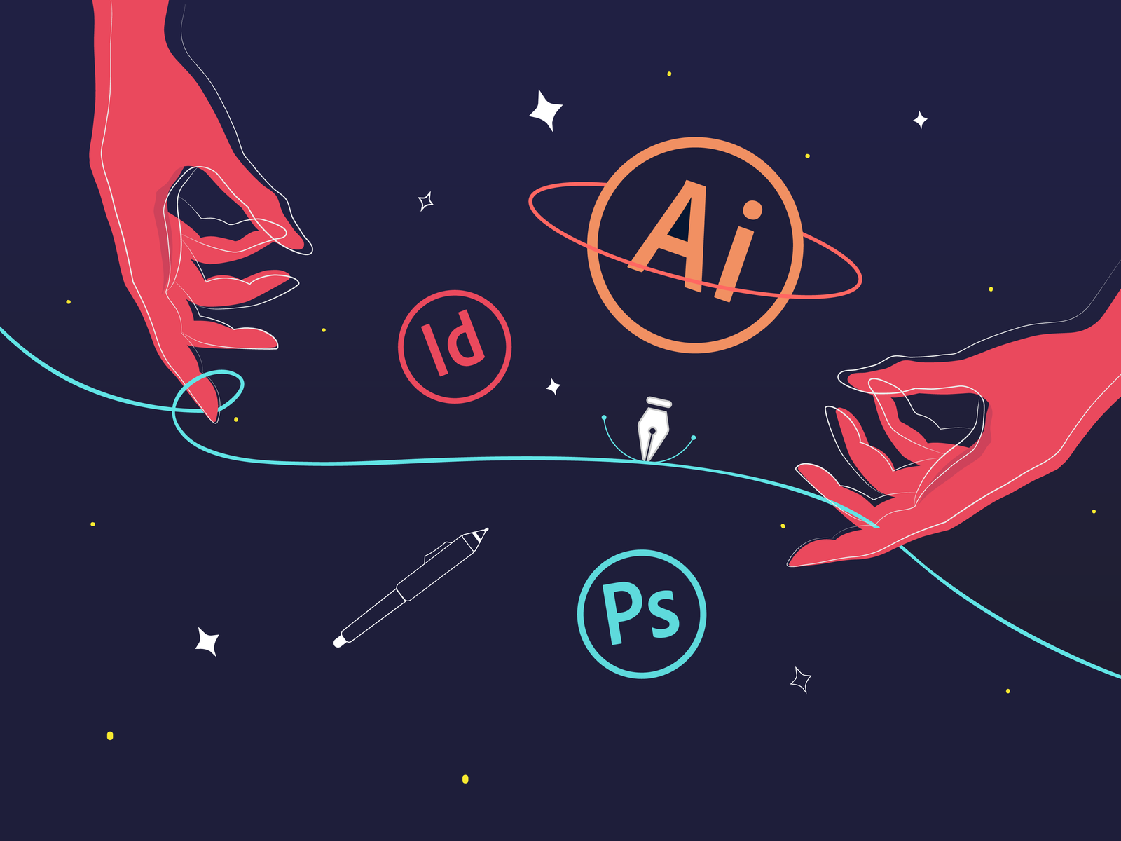 Background image for LinkedIn Illustration by Raminta Raine on Dribbble