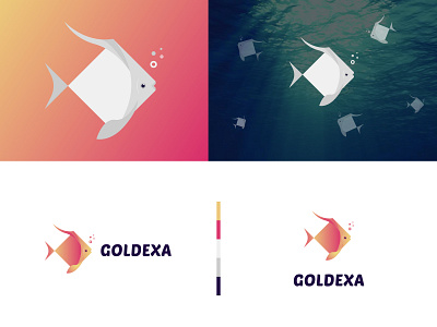 Golexa Logo branding design clean colorful company logo fish app fish concept fish logo gold gradient graphics graphics designer illustration logo logos morden mordern others vector watercolor yellow