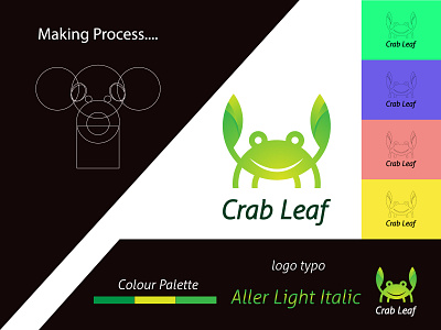 Crab logo design app c letter logo company crab flatdesign flaticon goldenratio gradient icon graphics illustration leaf logo logodesign logos others security logo system ui ux vectors