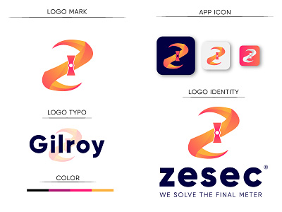 Zesec logo app branding business company design gradient illustration letter lock locklogo logo logo mark logodesign logos others typography ui website z z logo