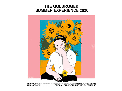 Goldroger - Summer Tour art cover design digitalart drawing font germany goldroger graphic design illustration pop art portrait sunflower tour