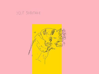Bert Knox - Self Sabotage art cover design font graphic design hip hop mixtape pink pop art yellow