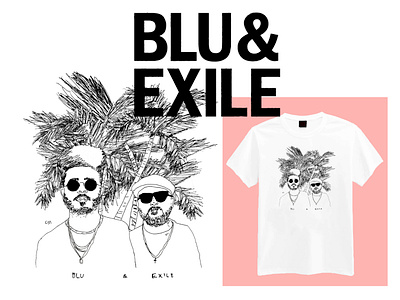 Blu & Exile - Merch Design - True & Livin' Tour art cover design digitalart doodle drawing fashion font graphic graphic design hip hop illustration lo fi merch pink pop art popart portrait street art