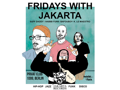Fridays with Jakarta advertisement art cover design digitalart doodle drawing flyer font graphic graphic design hip hop illustration pop art portrait street art vector
