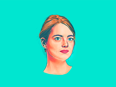 Emma Stone actress illustration portrait