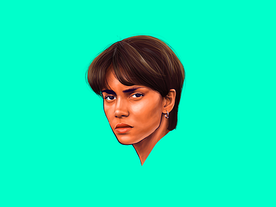 Halle Berry actress illustration portrait