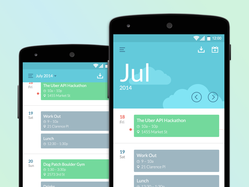 Material Design Calendar by John Francis on Dribbble