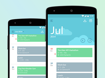 Material Design Calendar android app calendar material design mobile ui ux