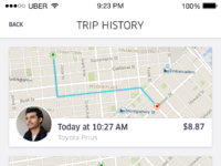 Uber iOS - Trip History by John Francis - Dribbble