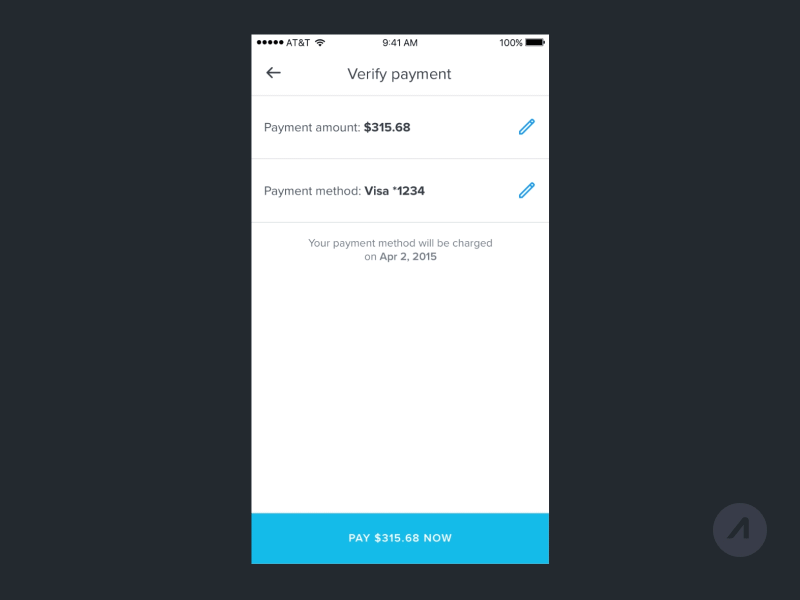 Ios make payment transition