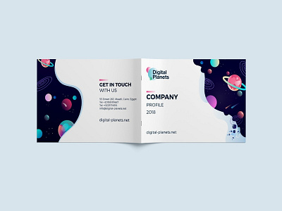 Digital Planets Cover (1) arabic design branding clean design company profile illustration profile design simple design