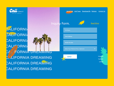 Cali Coast - Landing Page design landing page ui ui design uiux ux web website