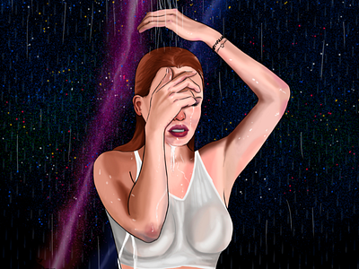 Wet girl almaty art artwork cartoon comicsart darkart digital digital illustration hello dribbble illustration spaceart арт диджитал иллюстрации