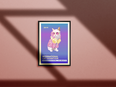 Poster CAT almaty animal art artwork cartoon character digital flat illustration poster shadow vector vector art