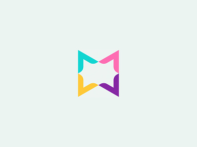 M monogram for health tech app arrows brand brand identity bright color funky logo m monogram navigation spark