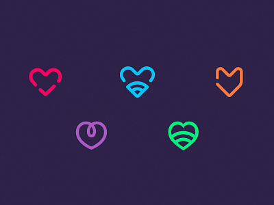 Unused Health Icons benefits color connected health healthcare heart line mobile movie app technology wifi