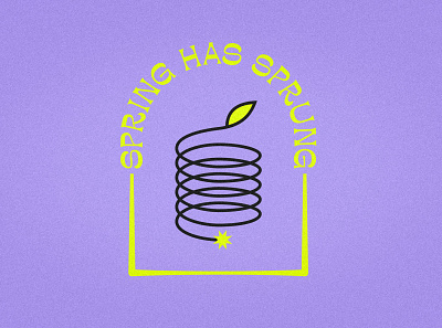 SPRUNG badge green hippie illustration leaf purple spiral spring sprung trendy typography vector