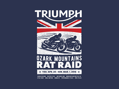 Rat Raid T-Shirt motorcycle mountains ozark race shirt triumph
