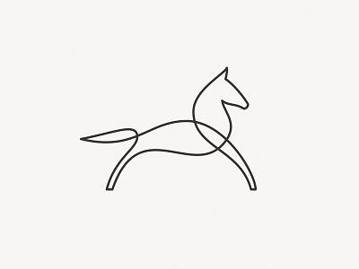 Horse equine horse icon line logo mark silhouette stroke thin