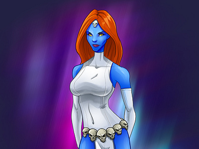 Mystique Colors character drawing female marvel mystique raven sketch superhero villain xmen