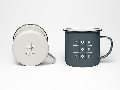 Tic Tac Joe Café Branding board brand cafe coffee game gaming identity joe logo mug tac tic