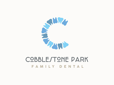 Cobblestone Park Family Dental brand cobblestone dental dentist icon identity logo orthodontist teeth tooth