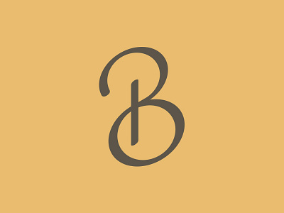 B b fancy letter script swash typography