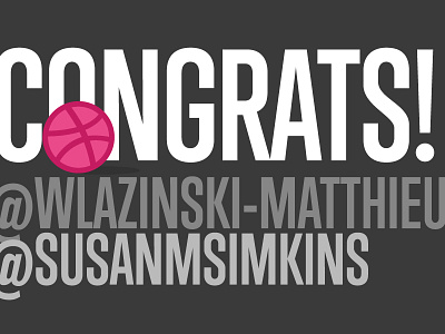 Congrats! congrats congratulations dribbble welcome