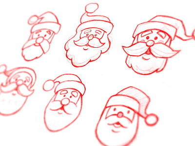 Santa Sketches brand christmas claus holiday icon logo santa sketches xmas